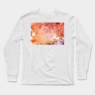 Mild orange red maple leaves Long Sleeve T-Shirt